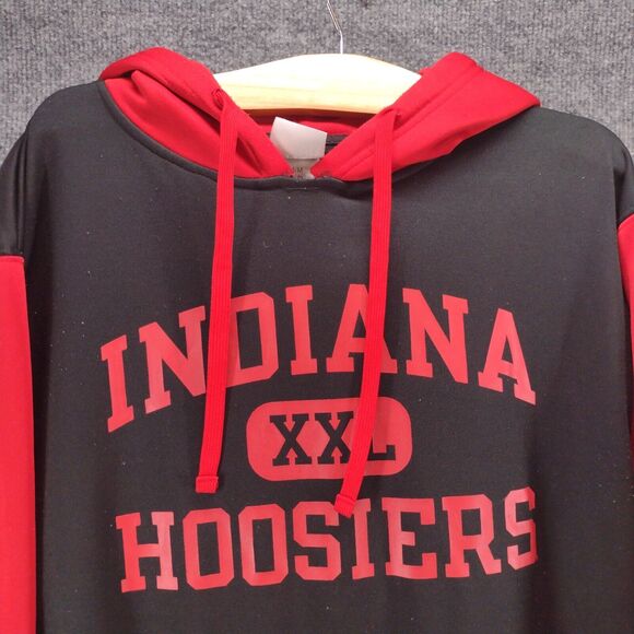 Knights Apparel Men's Indiana Hoosiers Pullover Drawstring Hoodie Red Black M - Picture 3 of 13